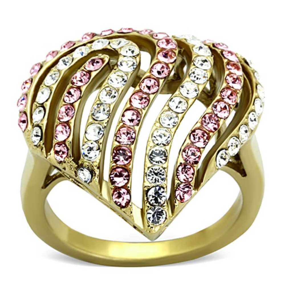 Gold Stainless Steel Luxury Women's Wedding Rings